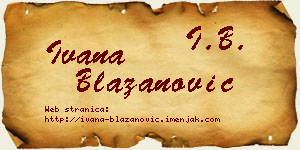 Ivana Blažanović vizit kartica